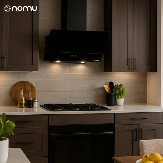NOMU Campana Extractora Pared 60cm Cristal Temp Color Negro