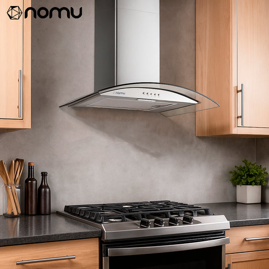 Campana Extracción Cristal 60cm Acero Inoxidable, 3 Velocidades, NOMU