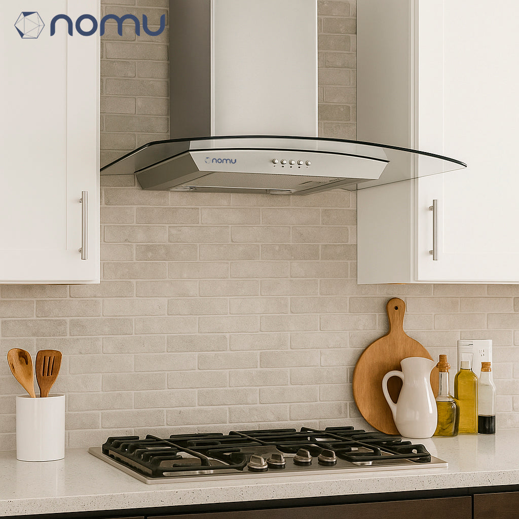 Campana de Extracción Vidrio Templado 76cm Acero Inoxidable NOMU