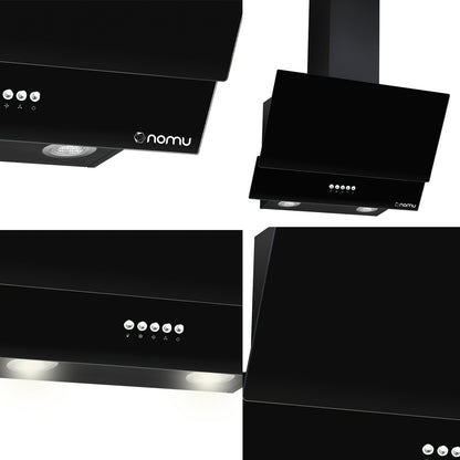 NOMU Campana Extractora Pared 60cm Cristal Temp Color Negro