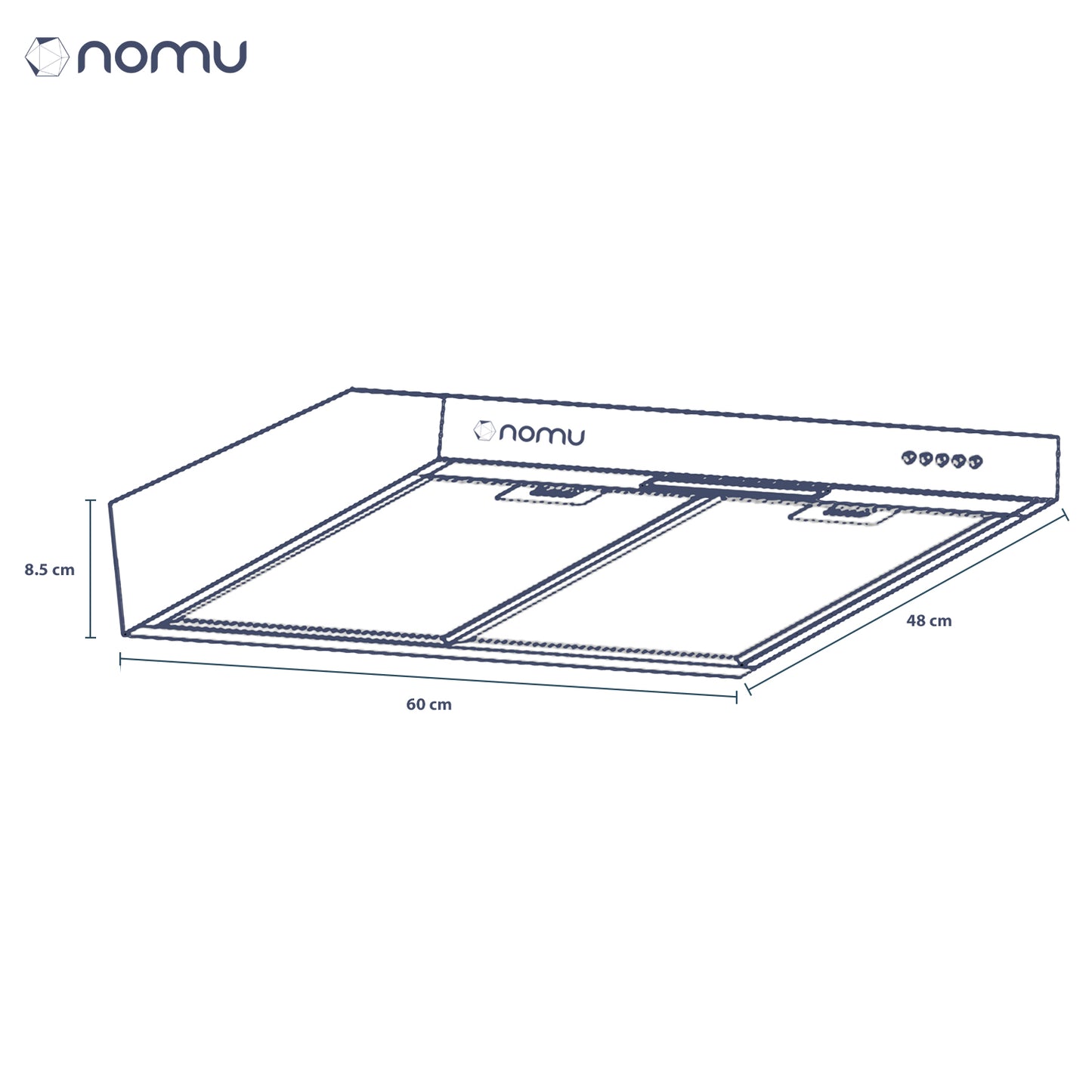 Campana Extractora Para Cocina de Pared Acero Inoxidable 60cm NOMU