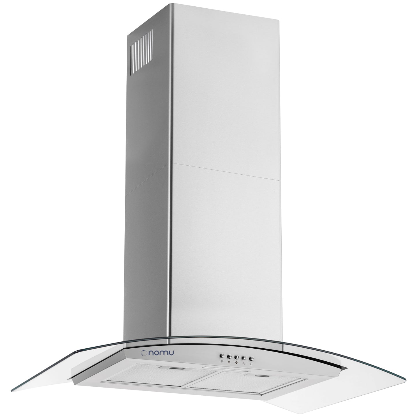 NOMU Campana de Extracción Vidrio Templado ISLA 90cm Acero Inox