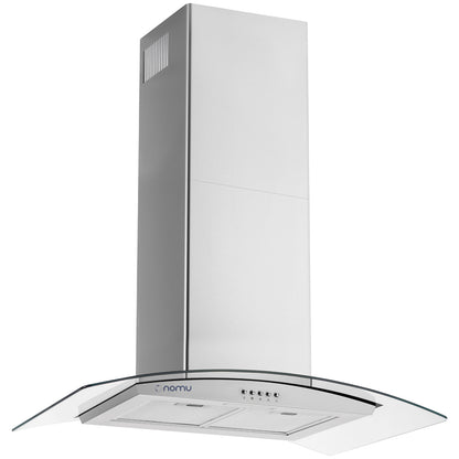 Campana Extracción Isla 90cm Acero Inoxidable Vidrio Templado 3 Velocidades