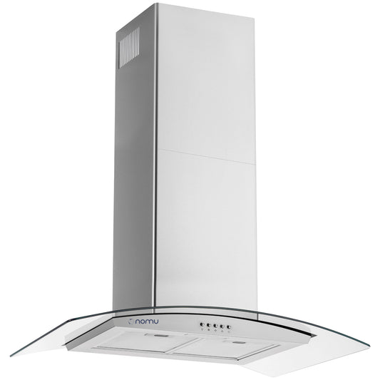 Campana Extracción Isla 90cm Acero Inoxidable Vidrio Templado 3 Velocidades